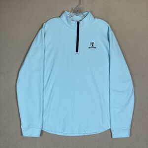 Swannies Sweater Mens Large Blue 1/4 Zip Pullover Premium Golf‎ Soft Adult